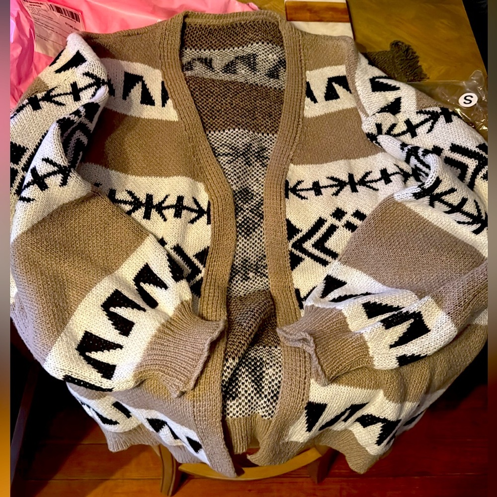 Western Cowgirl Sweater Cardigan - oversized Small